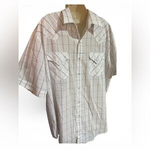 PLAINS Western Wear since 1878  Men's White Plaid Shirt Men’s Size XL